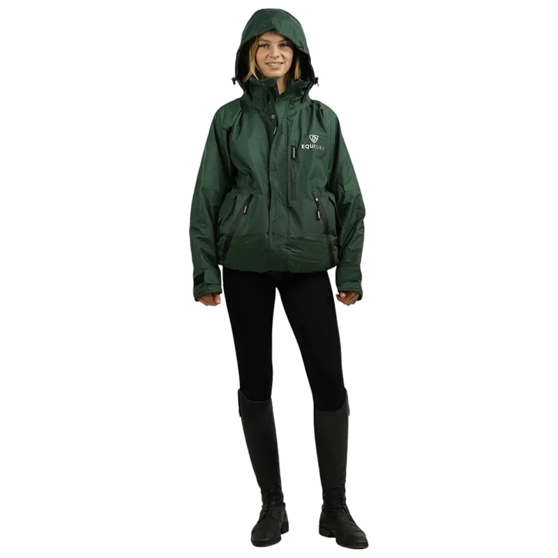 EQUIDRY Shortie Thin Fleece Lined Waterproof Jacket - Forest Green-9