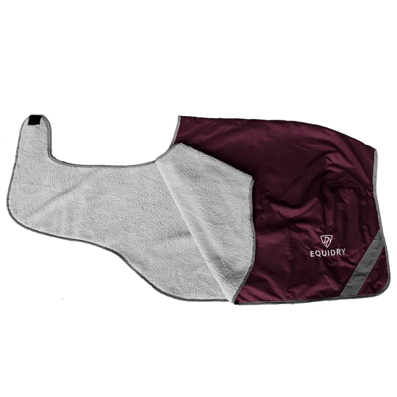EQUIDRY Waterproof Thick Fleece Lined Exercise Sheet - Plum/Grey