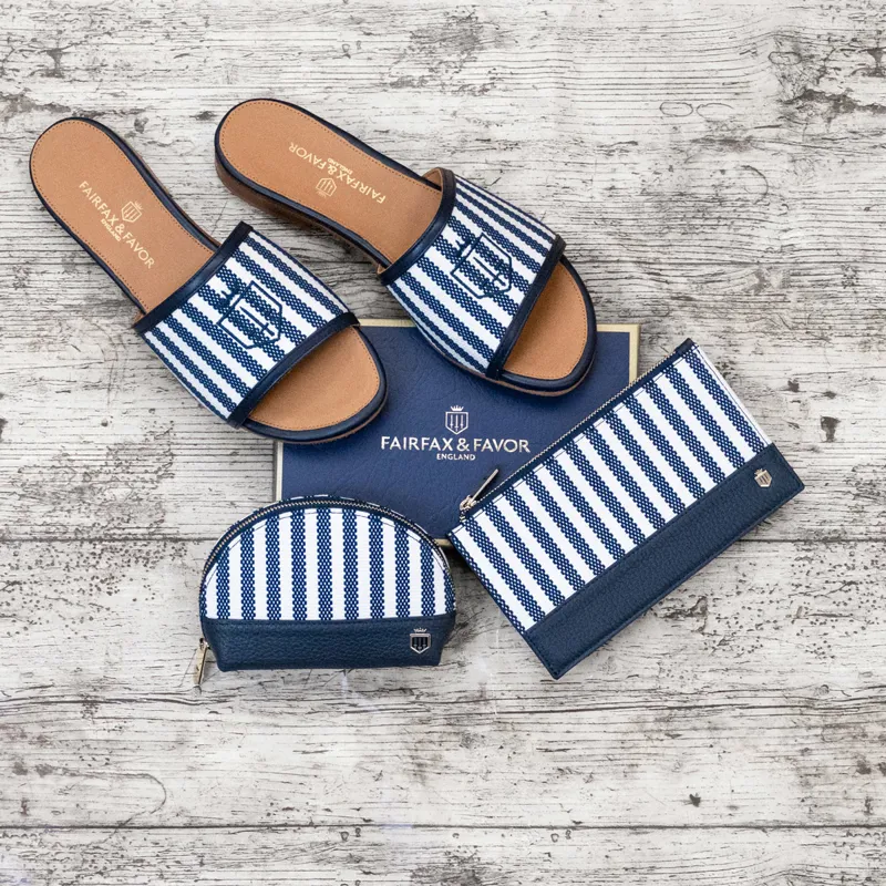 Fairfax and Favor Heacham Ladies Sandals - Navy Stripe-5