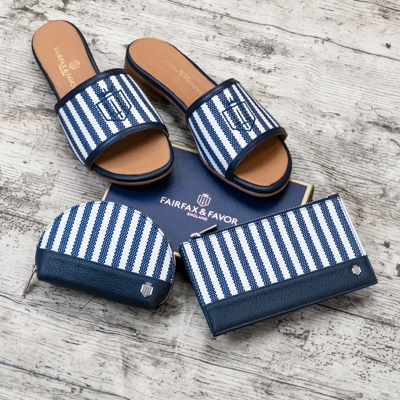 Fairfax and Favor Heacham Ladies Sandals - Navy Stripe-6