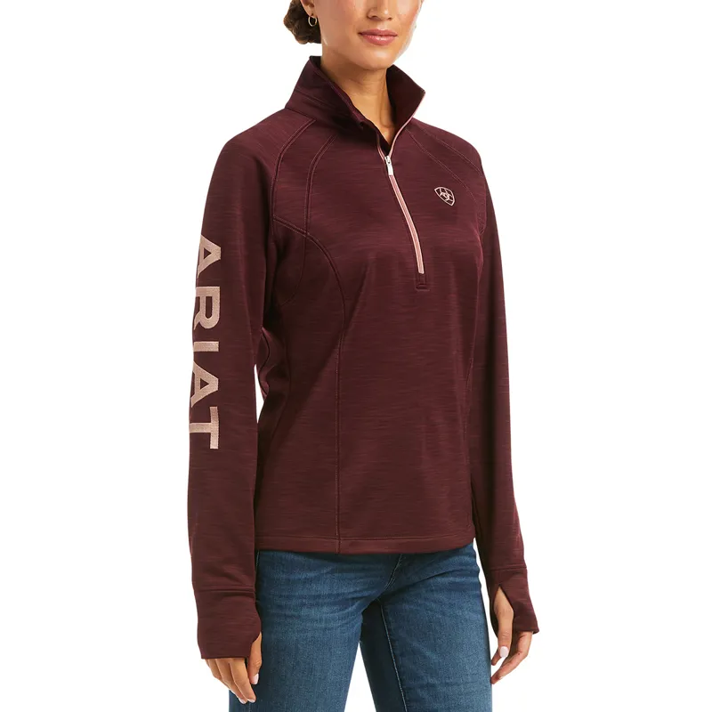 Maillot équitation 1/4 zip femme Ariat Ascent