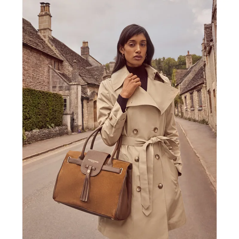 Fairfax and Favor Windsor Handbag - Tan Suede-6