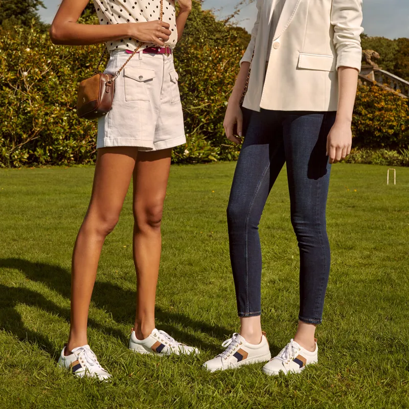 Fairfax and Favor Alexandra Trainers - Tan/Navy-7