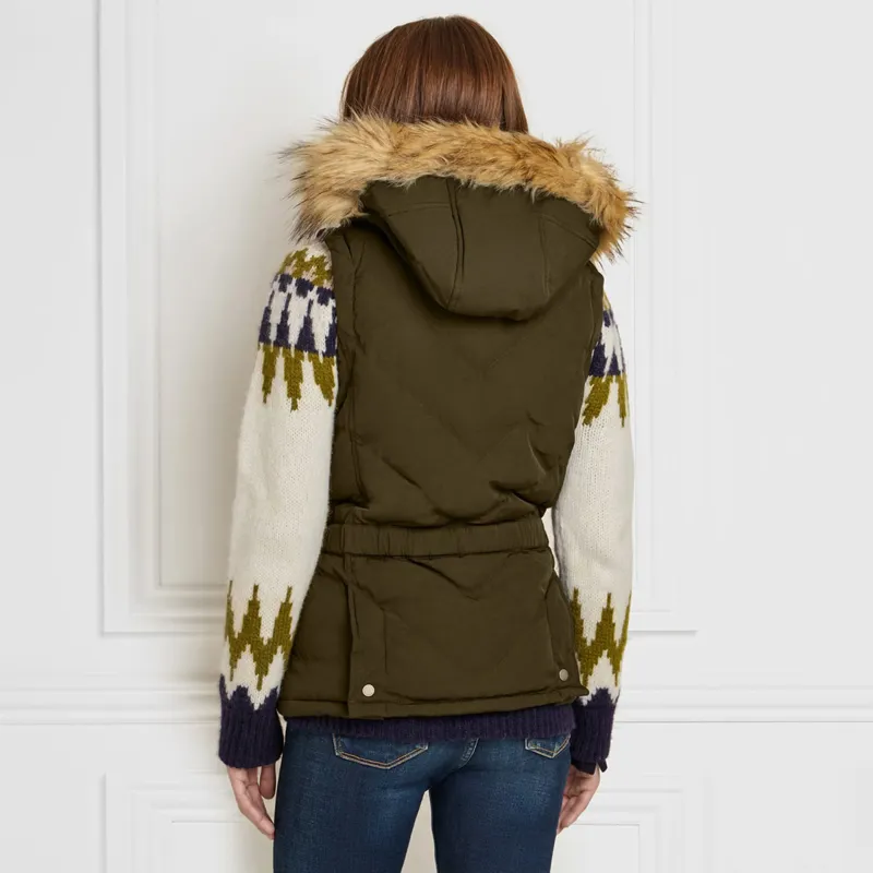 Fairfax and Favor Charlotte Ladies Eco-Fill Quilted Gilet - Khaki-1