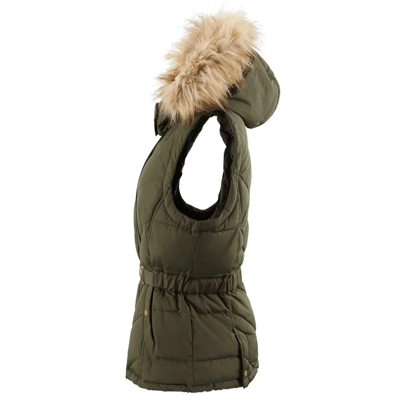 Fairfax and Favor Charlotte Ladies Eco-Fill Quilted Gilet - Khaki-3