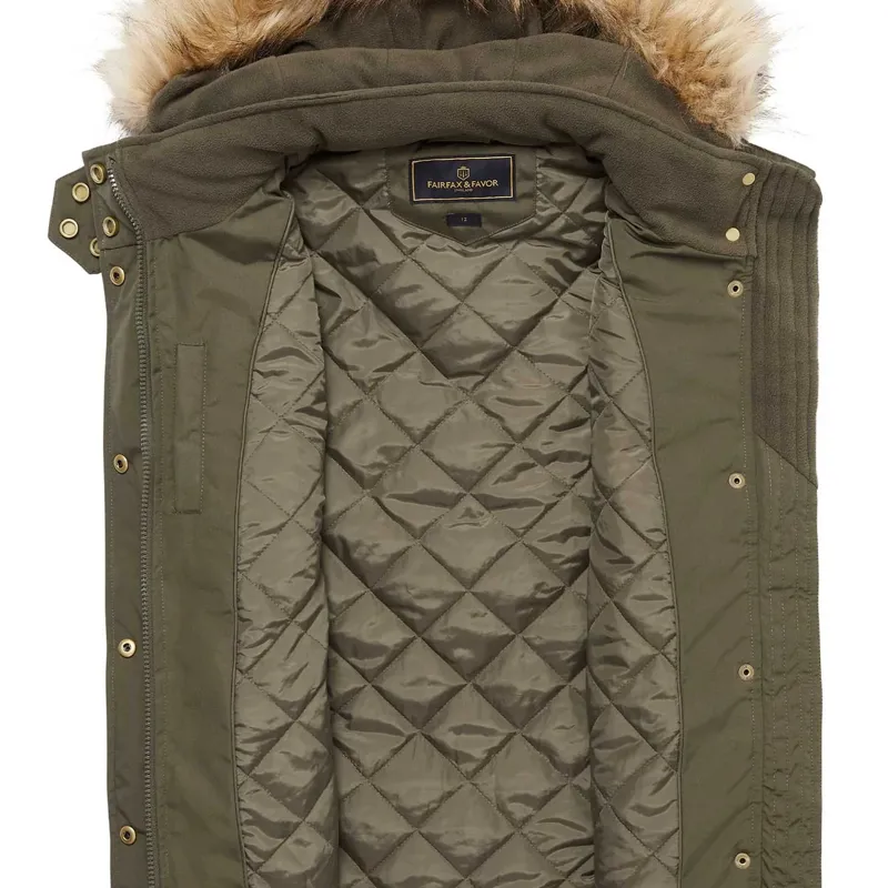 Fairfax and Favor Charlotte Ladies Eco-Fill Quilted Gilet - Khaki-4