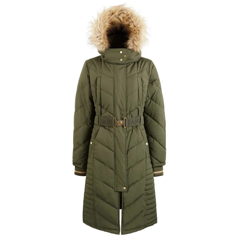 Fairfax and Favor Charlotte Ladies Eco-Fill Long Jacket - Khaki-2