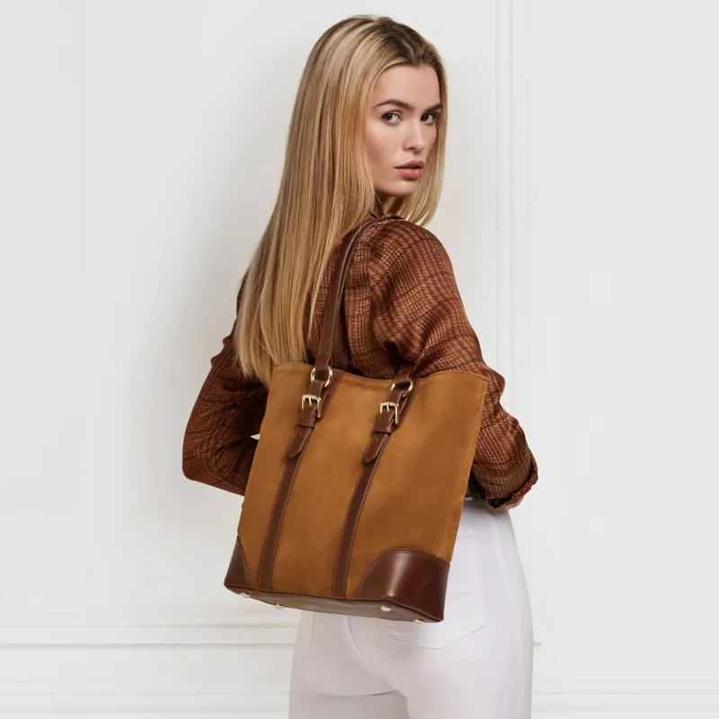 Fairfax and Favor Gatcombe Tote Bag - Tan Suede-3