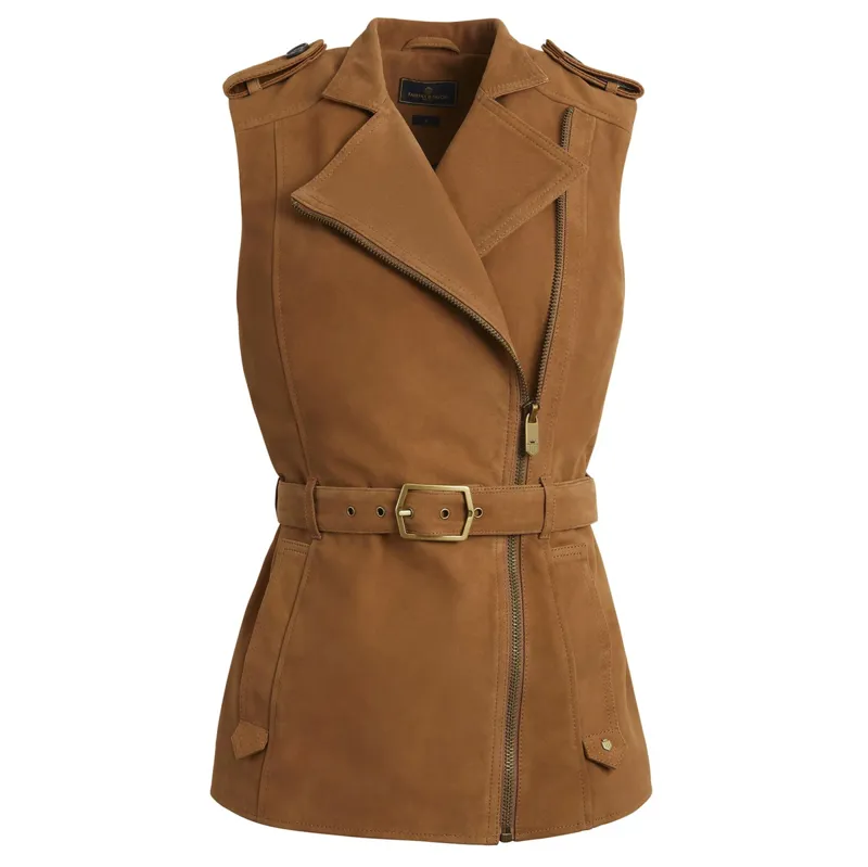 Fairfax and Favor Primrose Ladies Gilet - Tan Suede-2