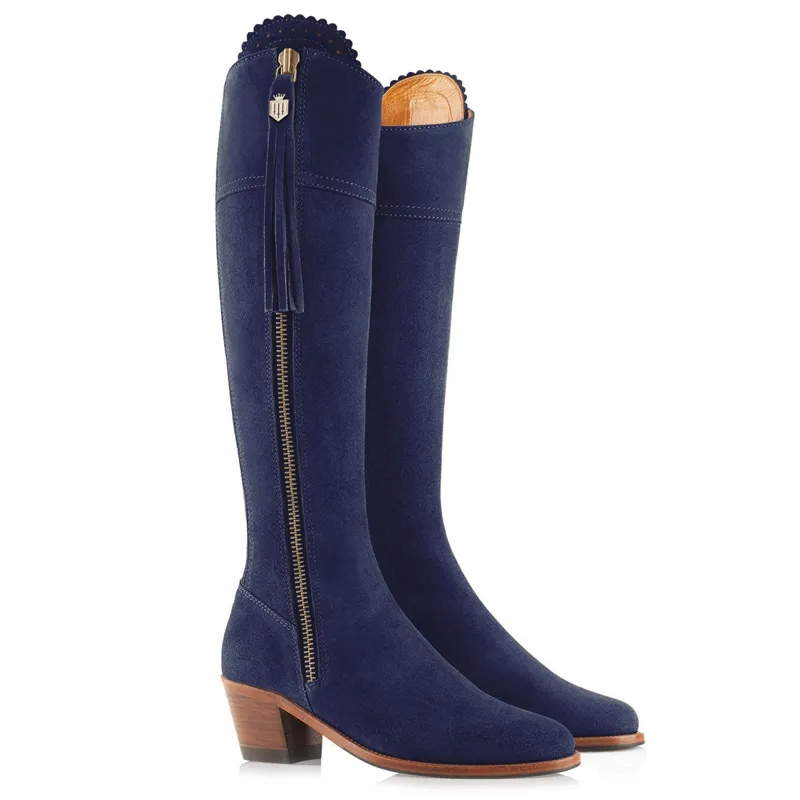 Fairfax and Favor Regina Heeled Boots - Ink Suede-1
