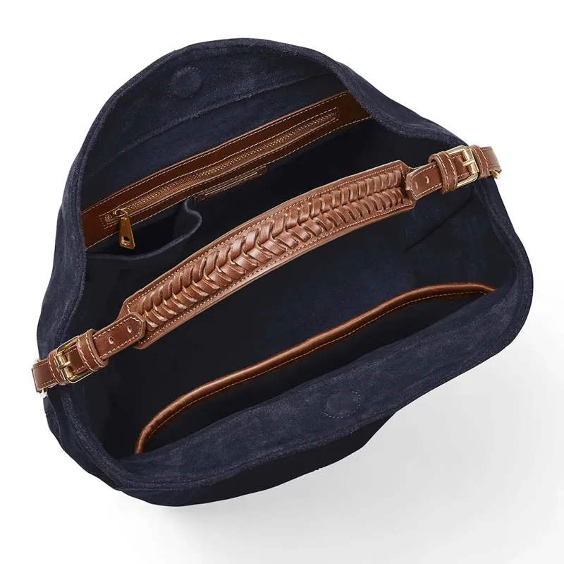 Fairfax and Favor Tetbury Tote Bag - Navy Suede-2