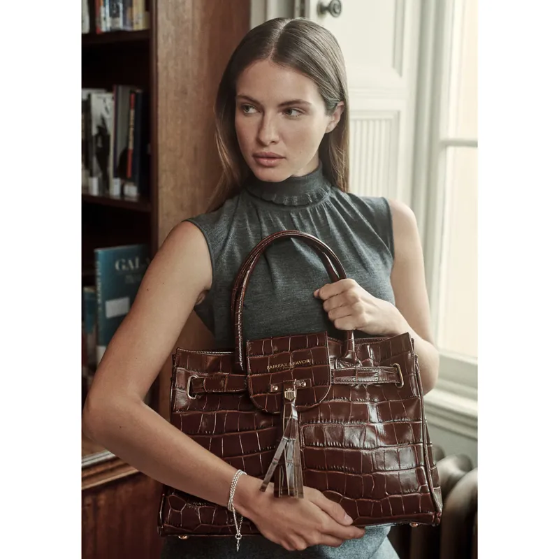 Fairfax and Favor Windsor Handbag - Conker Brown-5