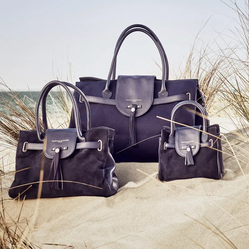 Fairfax and Favor Mini Windsor Handbag - Navy Suede-6