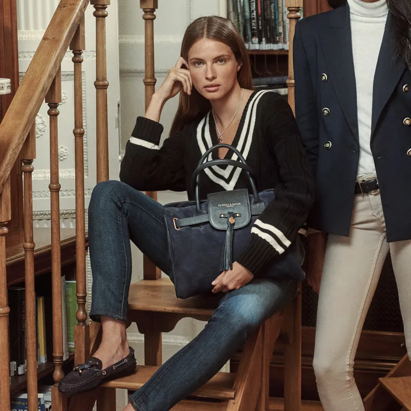 Fairfax and Favor Windsor Handbag - Navy-6