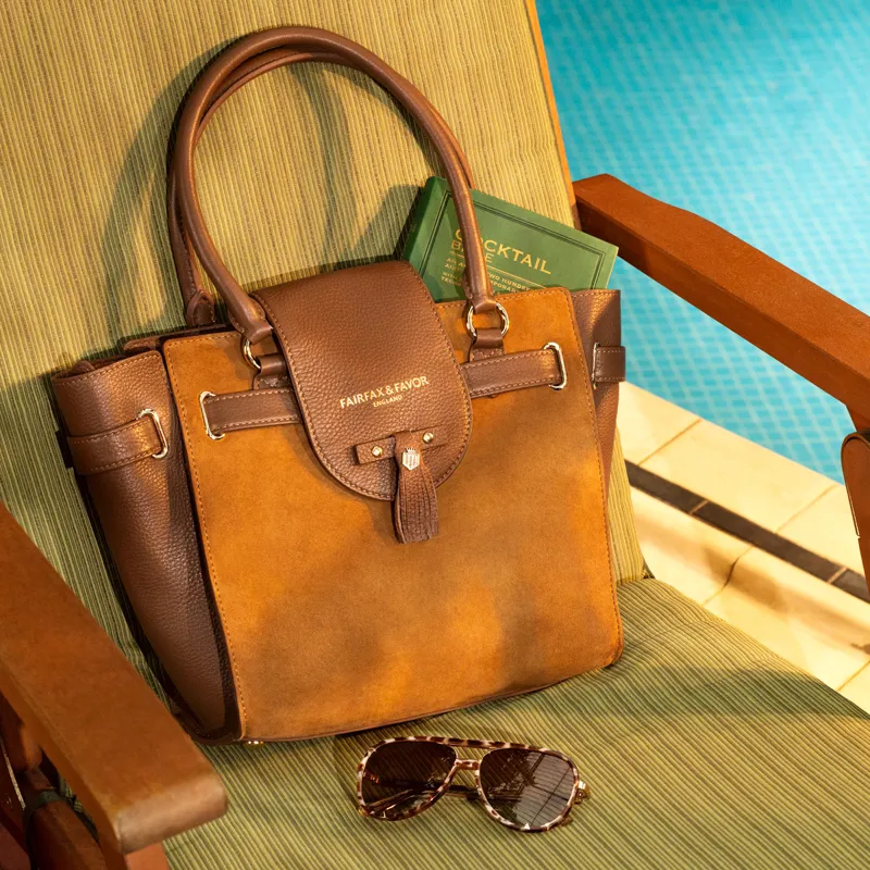 Fairfax and Favor Windsor Tote Bag - Tan Suede-7