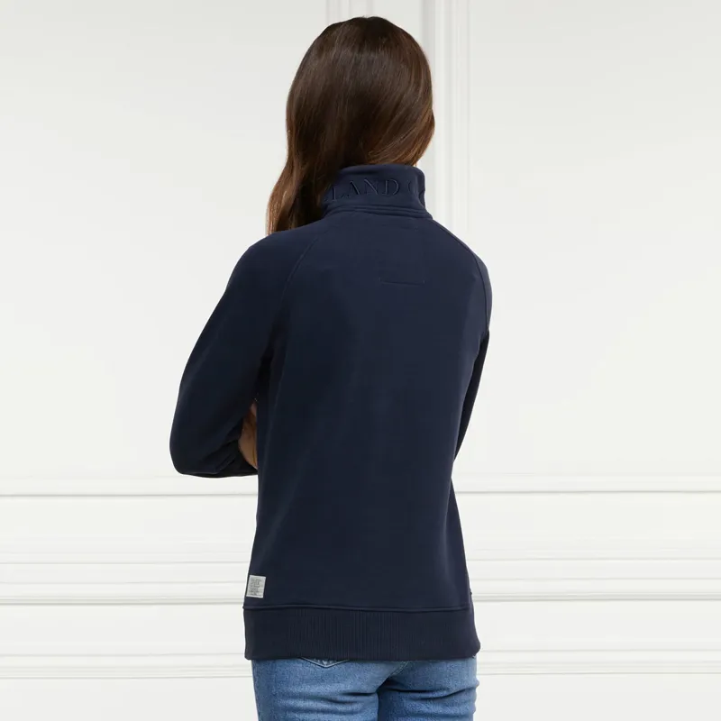 Holland Cooper Henley Crest Zip Ladies Jumper - Ink Navy-1
