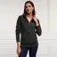 Holland Cooper Henley Crest Zip Ladies Jumper - Racing Green