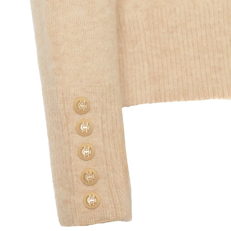 Holland Cooper Tori Half Zip Knit Ladies Jumper - Camel-3