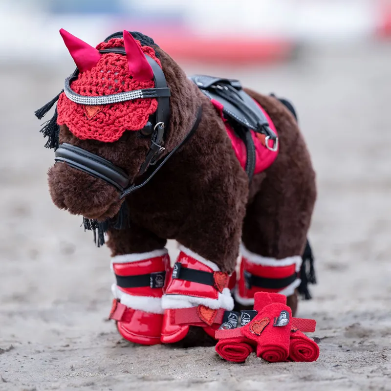 HKM Cuddle Pony Toy Riding Set - Red-1