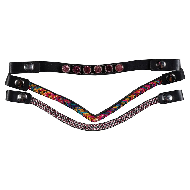 HKM Hobby Horse Browband 3 Pack - Pink