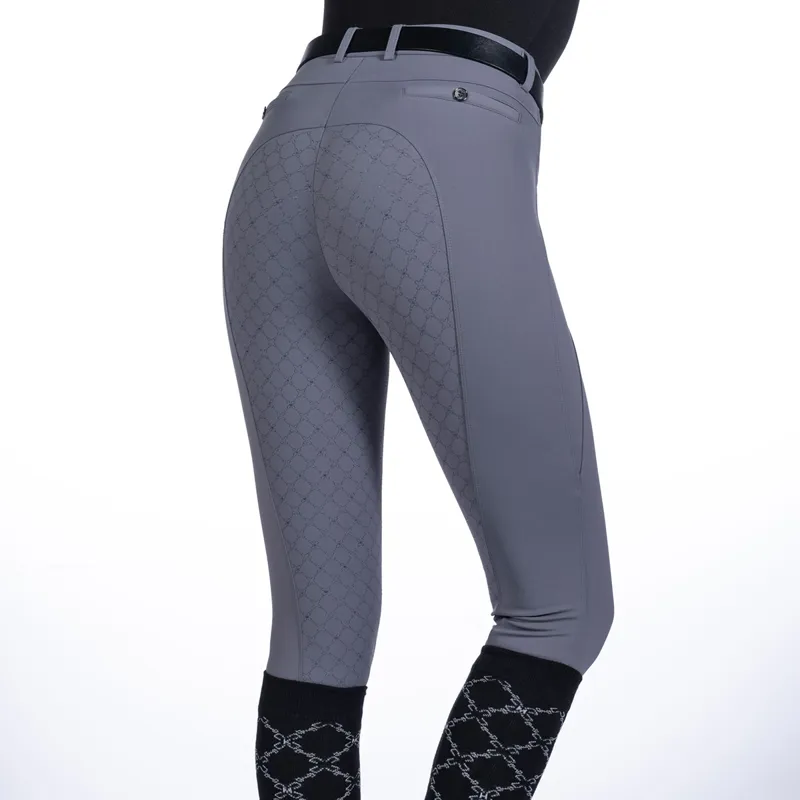 HKM Rosewood Full Grip Ladies Riding Tights - Grey - EU40-3