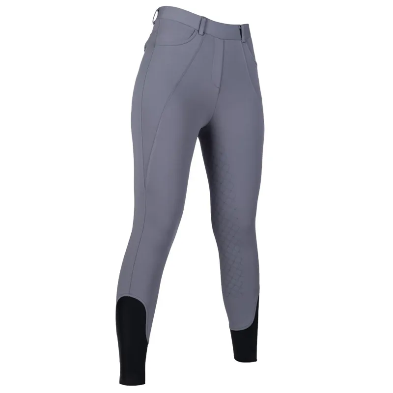 HKM Rosewood Full Grip Ladies Riding Tights - Grey - EU40-1