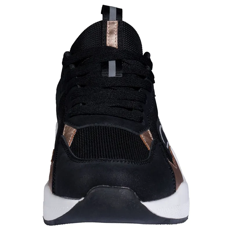 HKM Glamour Ladies Trainers - Black/Rose Gold-4