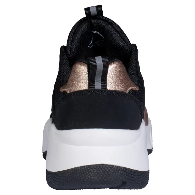 HKM Glamour Ladies Trainers - Black/Rose Gold-3