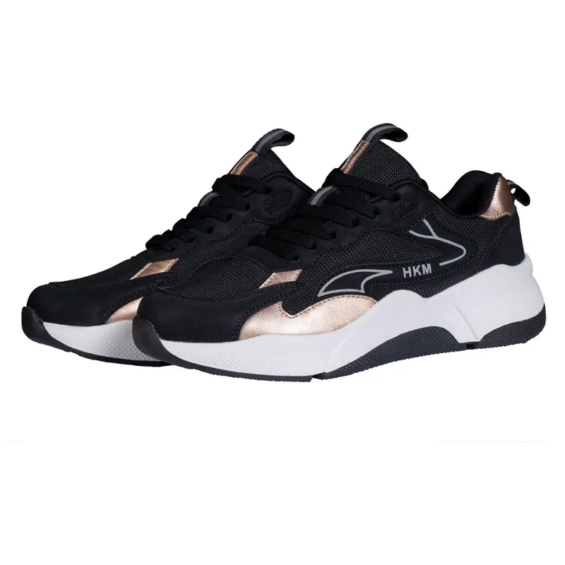 HKM Glamour Ladies Trainers - Black/Rose Gold-1