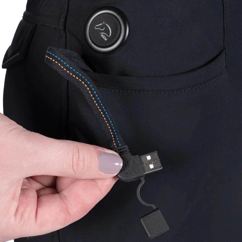 HKM Keep Warm Full Grip Womens Heated Breeches - Black-4