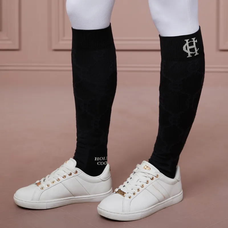 Holland Cooper Tall Riding Socks - Black-6
