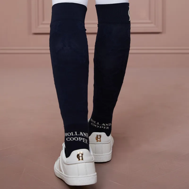Holland Cooper Tall Riding Socks - Ink Navy-5