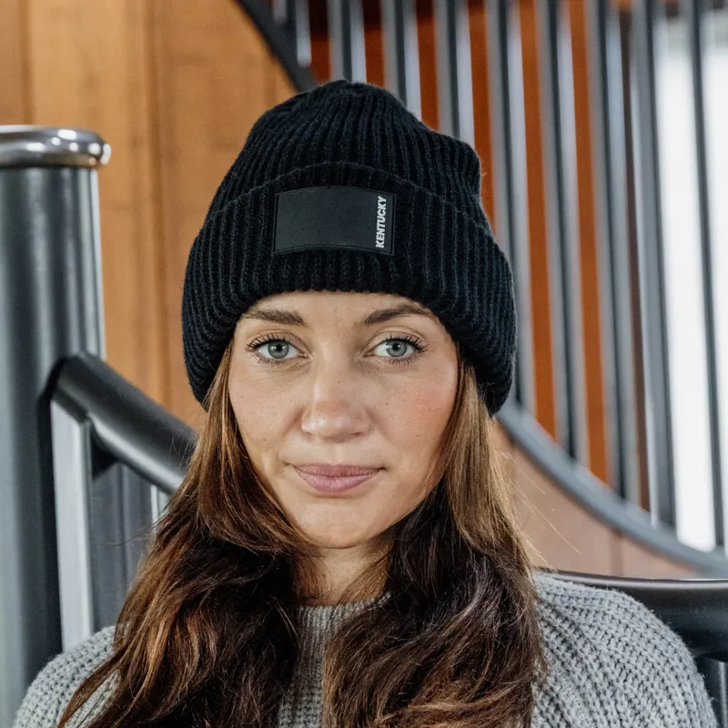 Kentucky Rubber Logo Beanie Hat - Black