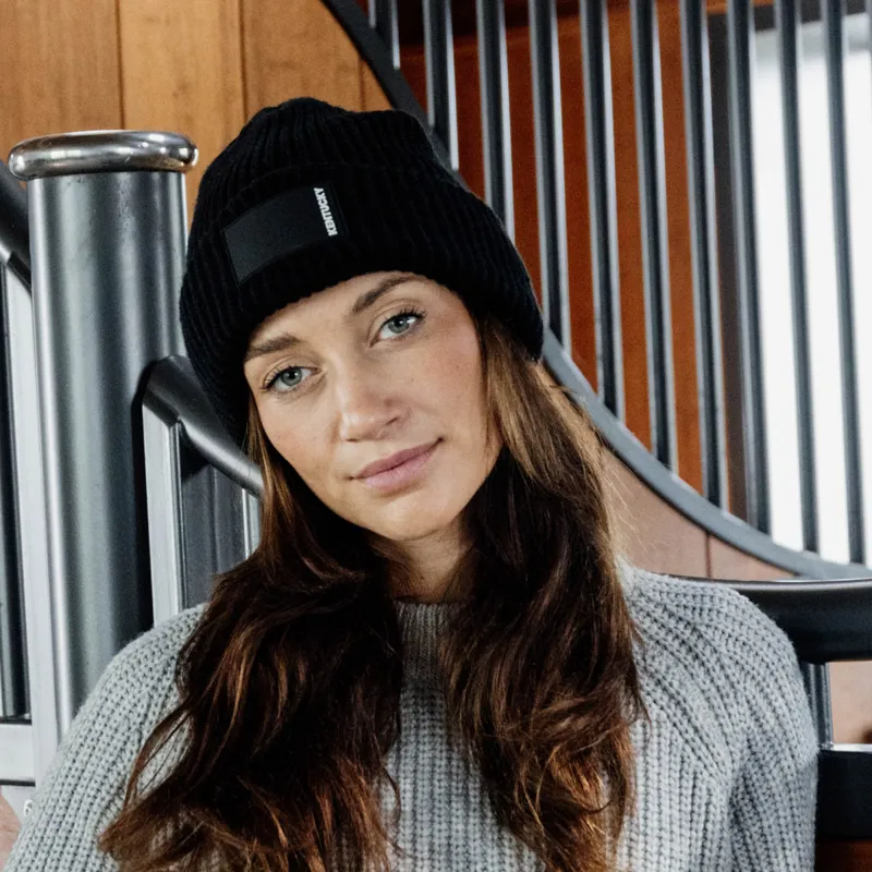 Kentucky Rubber Logo Beanie Hat - Black-1