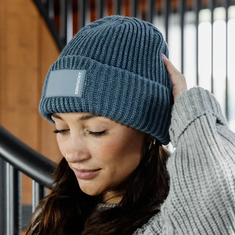 Kentucky Rubber Logo Beanie Hat - Light Blue-1