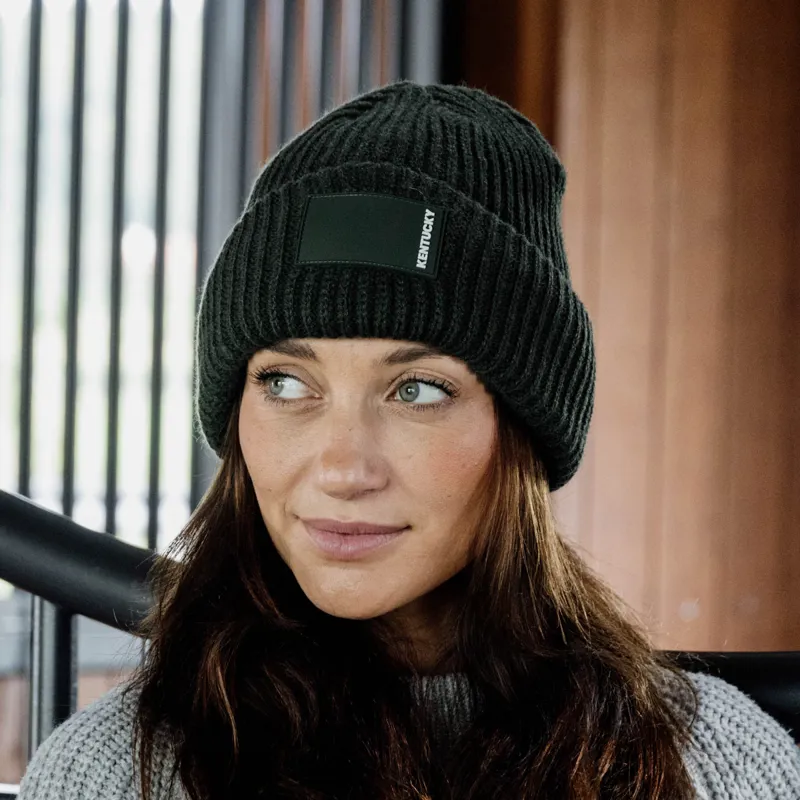 Kentucky Rubber Logo Beanie Hat - Dark Green