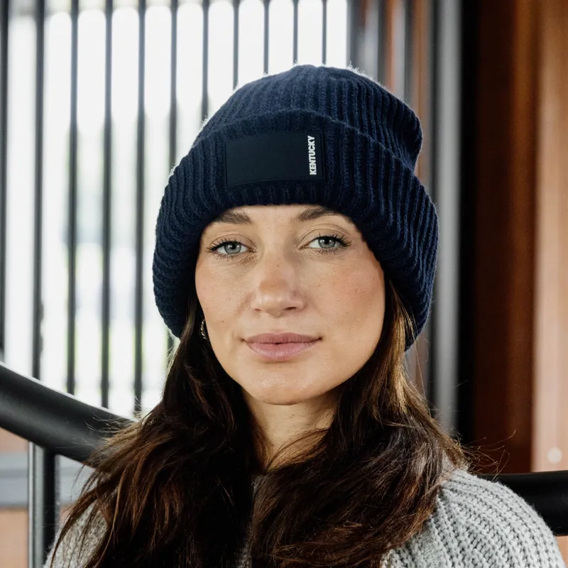 Kentucky Rubber Logo Beanie Hat - Navy