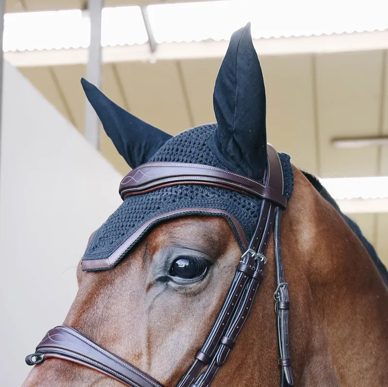 Kentucky Wellington Leather Trim Fly Veil - Black