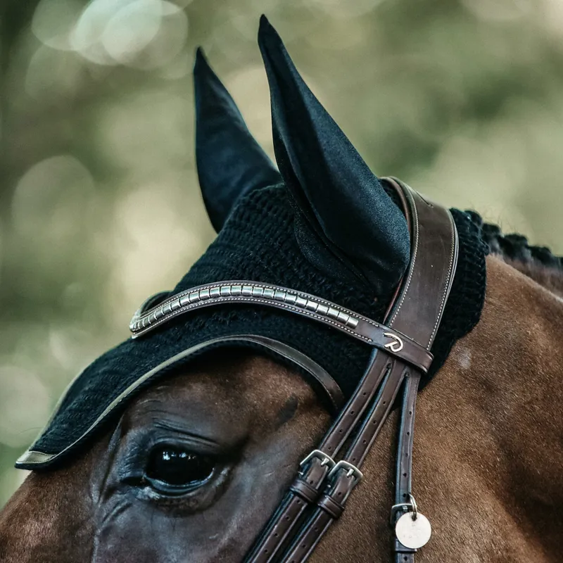 Kentucky Wellington Leather Trim Fly Veil - Black-1