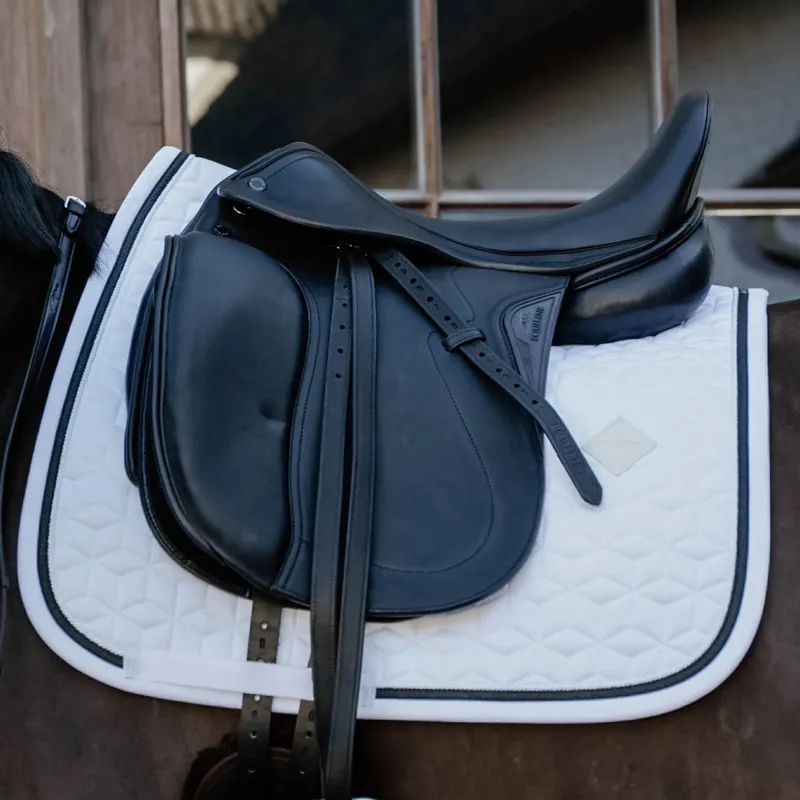 Kentucky Glitter Rope Dressage Saddlecloth - White/Black-1