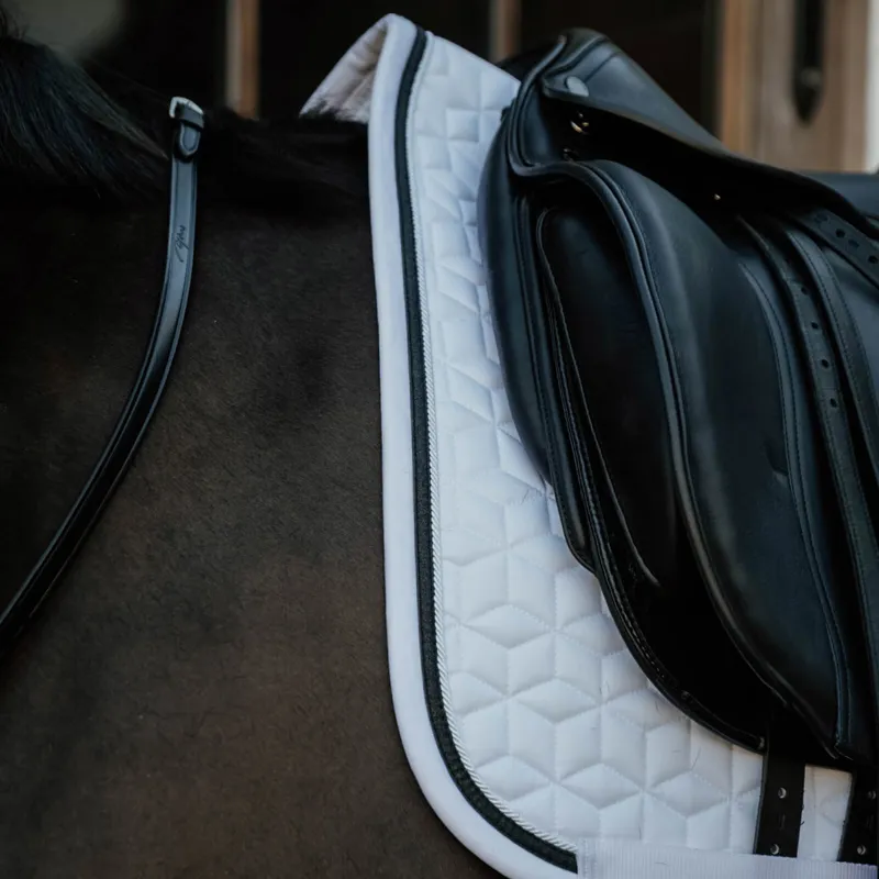 Kentucky Glitter Rope Dressage Saddlecloth - White/Black-2