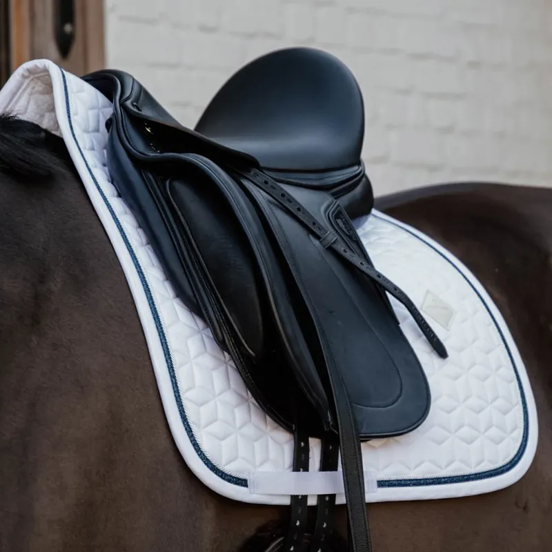 Kentucky Glitter Rope Dressage Saddlecloth - White/Navy-2