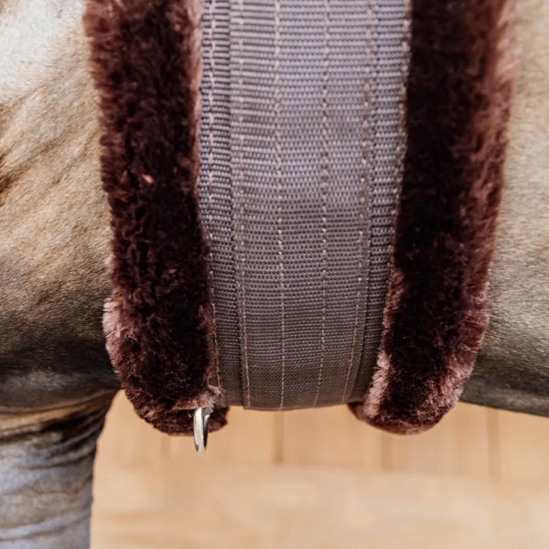 Kentucky Elasticated Sheepskin Girth - Brown/Brown-2