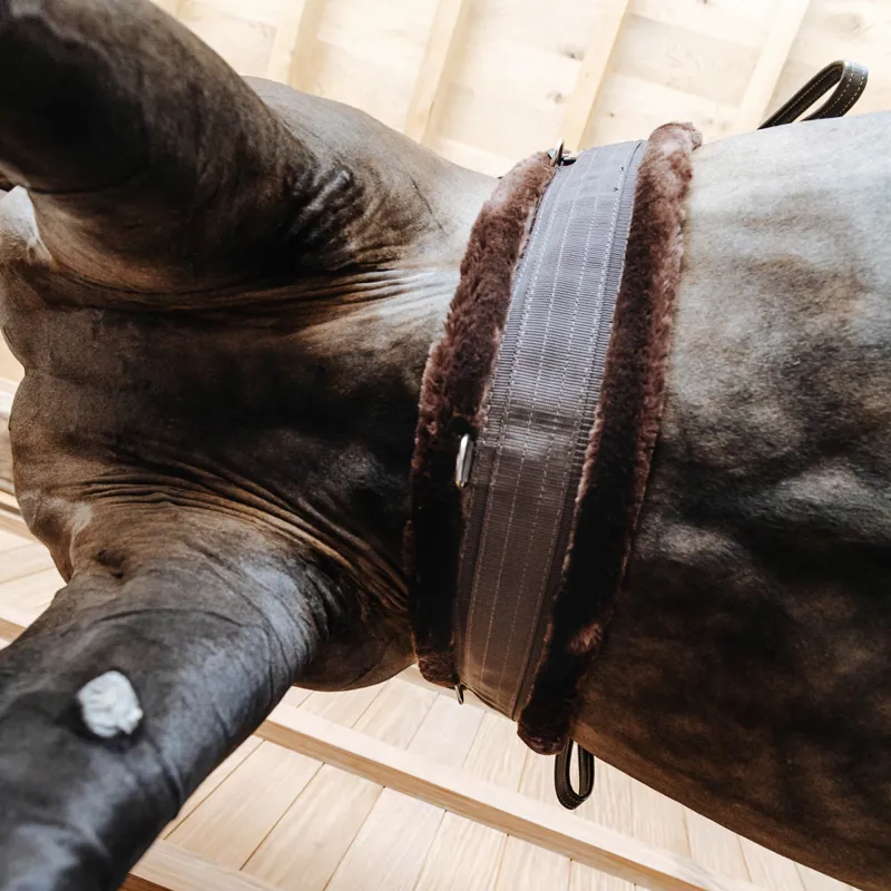 Kentucky Elasticated Sheepskin Girth - Brown/Brown-1