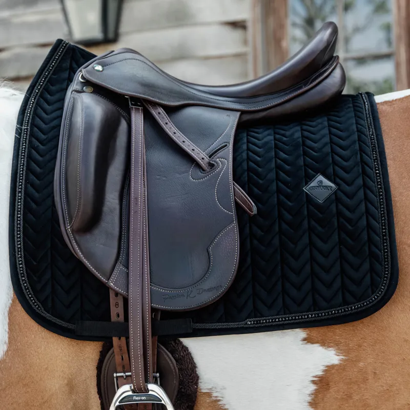 Kentucky Velvet Pearls Dressage Saddlecloth - Black-1