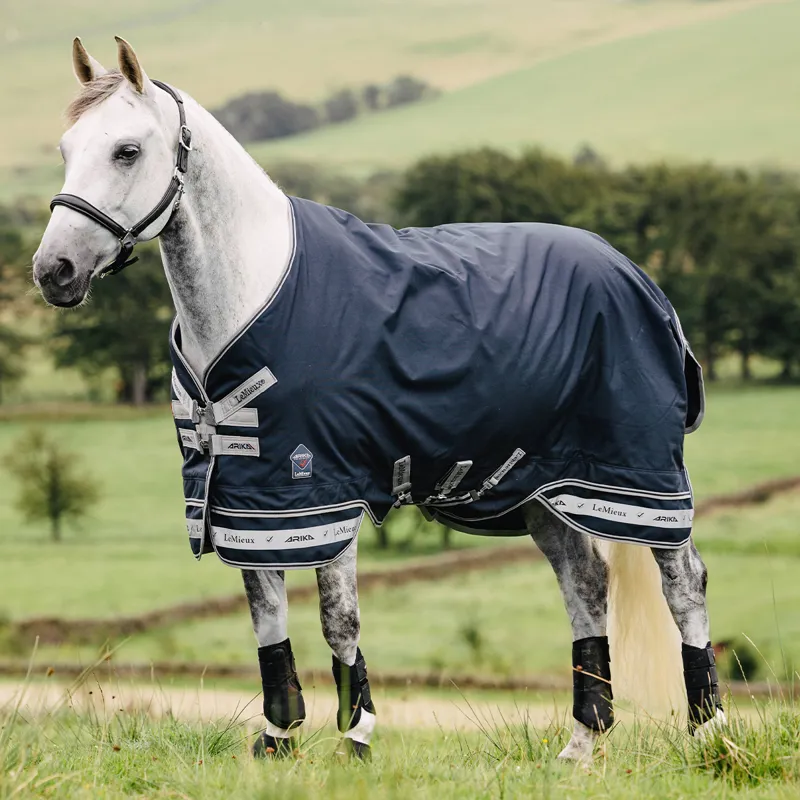 LeMieux Arika Storm-Tek 50g Detachable Neck Turnout - Navy-1