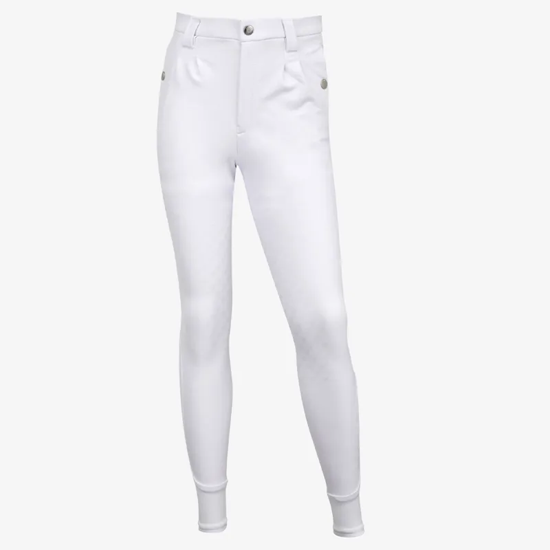 LeMieux Young Rider Knee Grip Boys Competition Breeches - White-1
