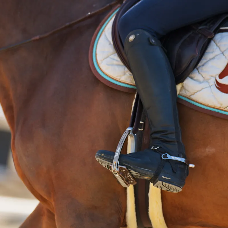 Tech Venice Sloped Evo Safety Stirrups - Silver/Brown-2