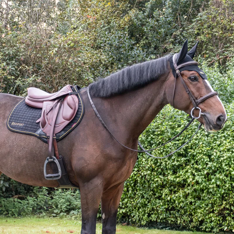 LeMieux x Redpost Suede Close Contact Saddlecloth - Black/Gold-6