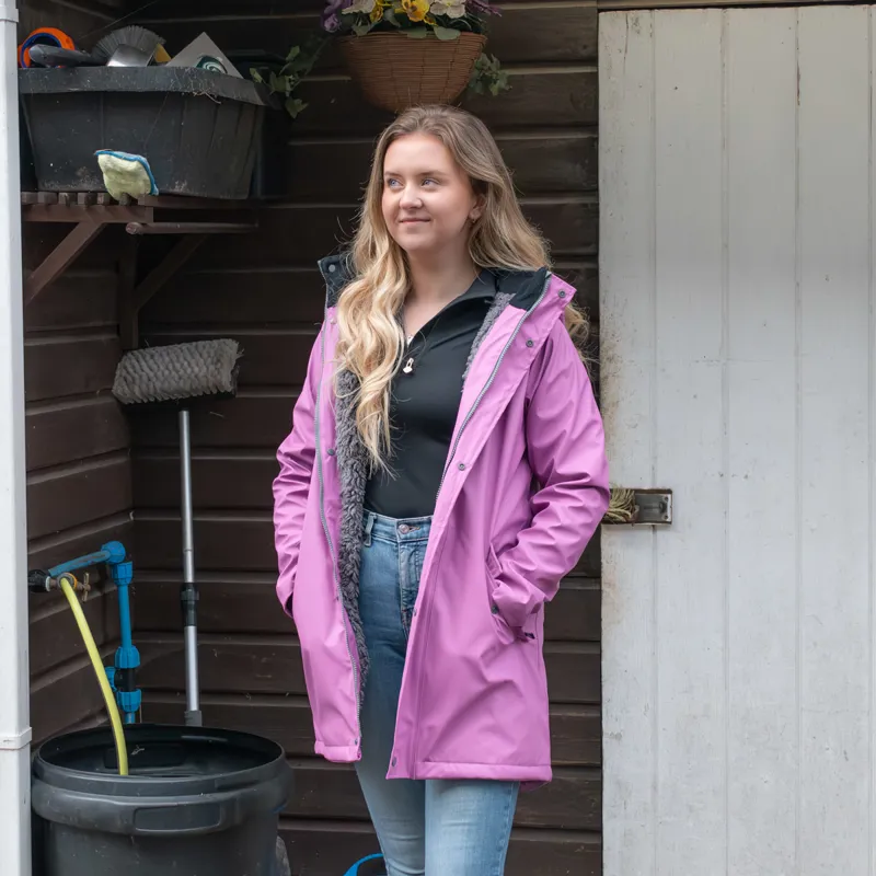 Mountain Horse Spirit Ladies Long Waterproof Jacket Mauve Pink